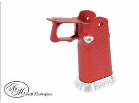 Airsoft Masterpiece Aluminum Grip for Hi-CAPA Type 1 (Red with Silver)