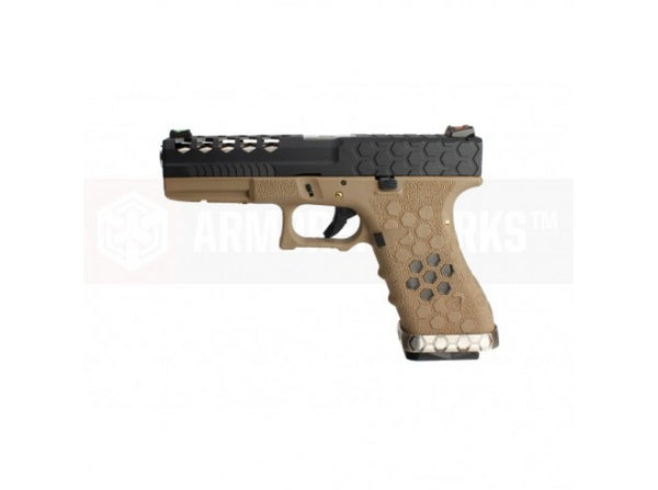 Armorer Works BST HEX CUT VX0111 GBB Pistol (BK/Tan)