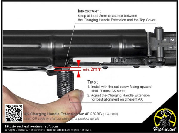 Hephaestus - AK Charging Handle Extension for AEG/GBB