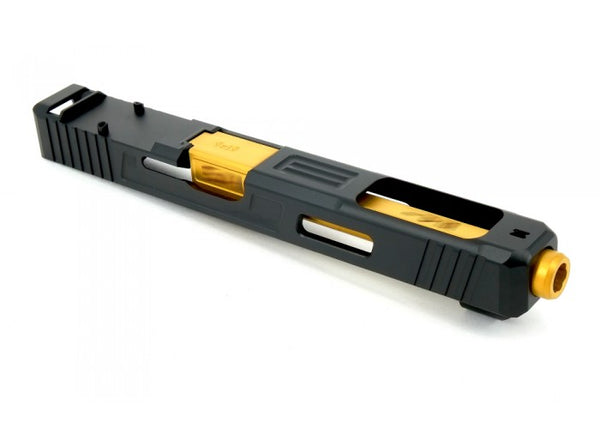 Guns Modify S Style G34 RMR Aluminum Slide With Stainless Steel Gold Barrel Set for TM G17/18C Ver.2