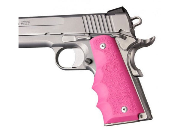 Hogue - Govt. Model Rubber Grip with Finger Grooves Pink for 1911