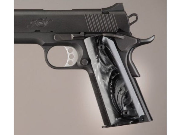 Hogue - Govt. Model Black Pearlized-Polymer Ambidextrous Safety Cut for 1911