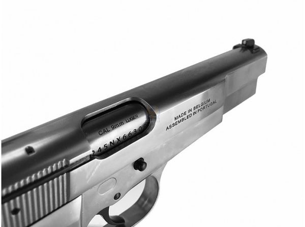 WE Browning Hi-Power MK3 MKIII GBB Pistol Airsoft (Silver / Custom Marking)